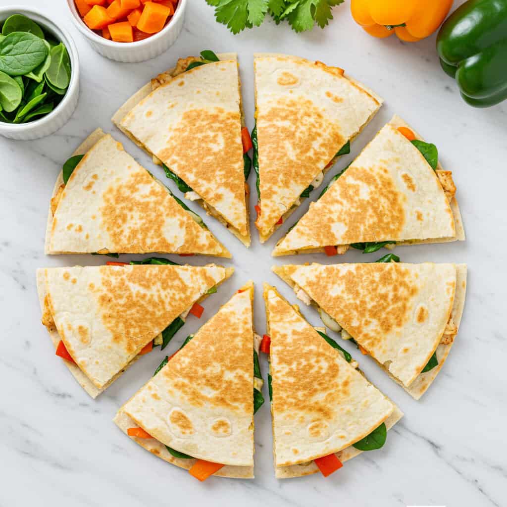 1. Cheesy Veggie Quesadillas