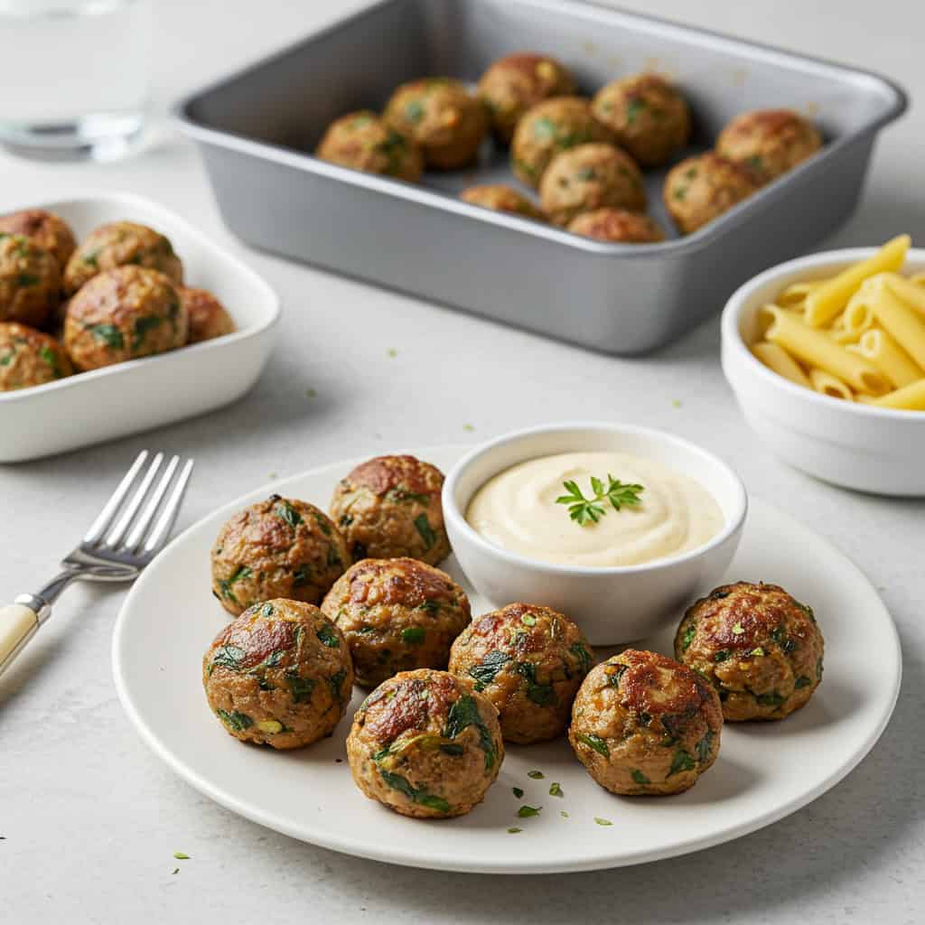 2. Mini Turkey and Spinach Meatballs