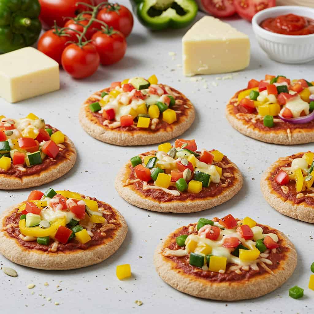 14. Veggie-Loaded Mini Pita Pizzas