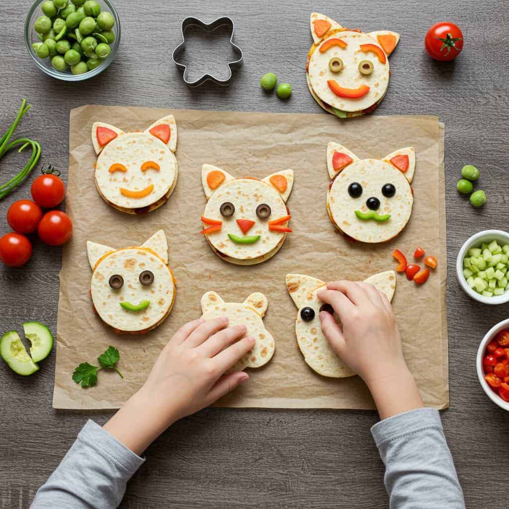 9. Animal-Shaped Quesadillas