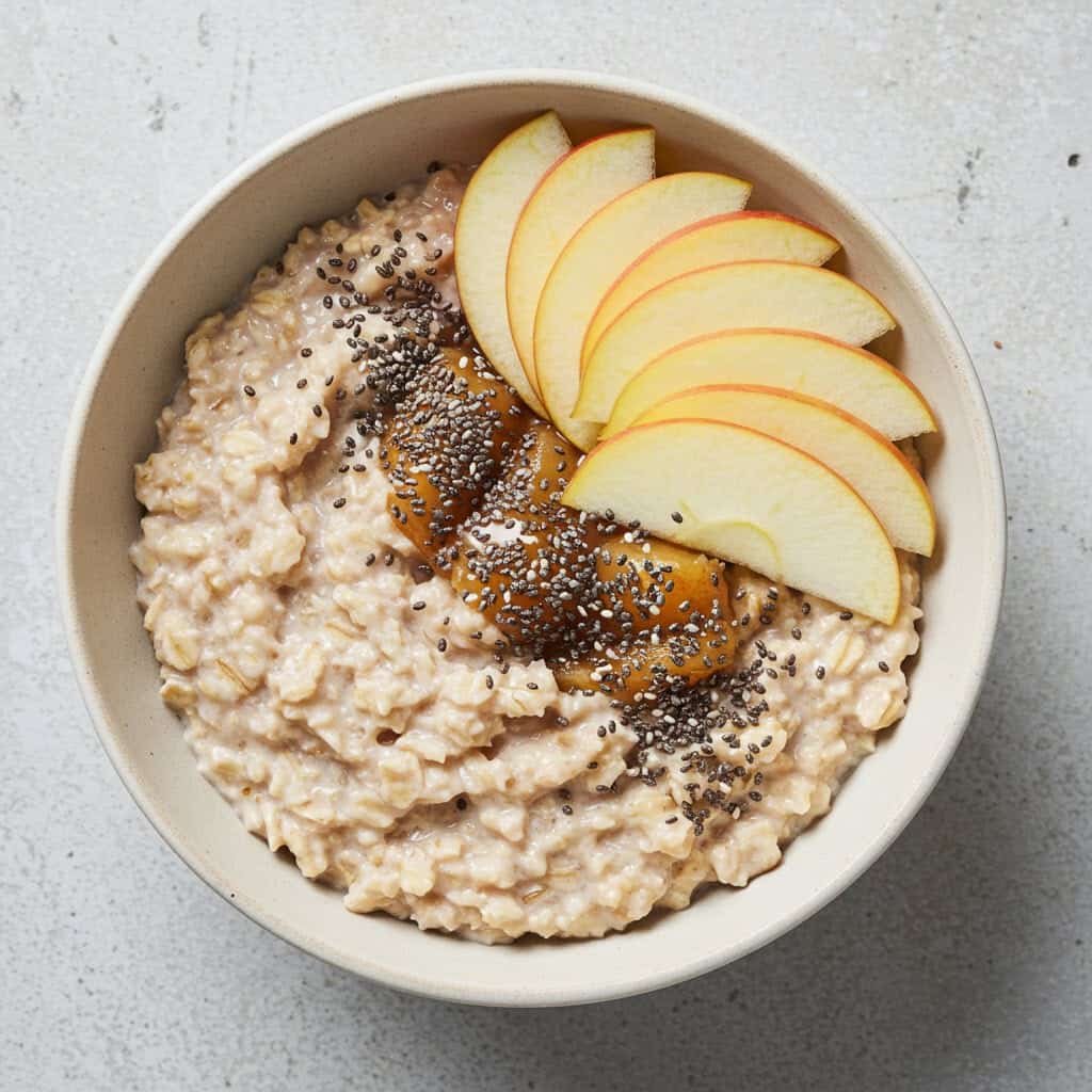 3. Overnight Oats with Chia Seeds and Apple Slices