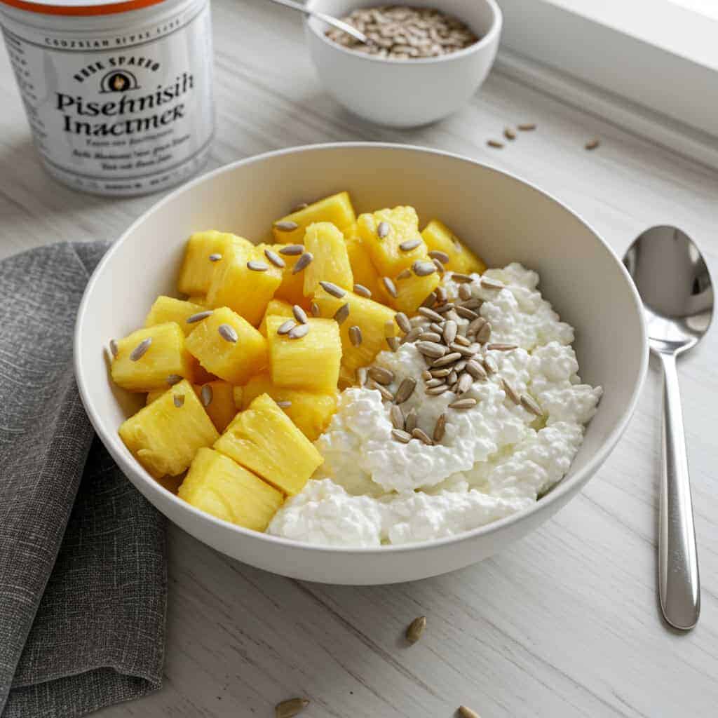 4. Cottage Cheese with Pineapple and Sunflower Seeds