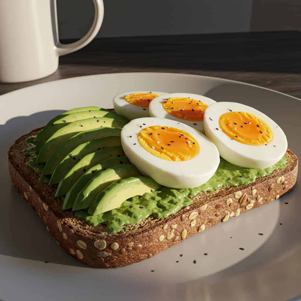 5. Avocado Toast with Sliced Egg