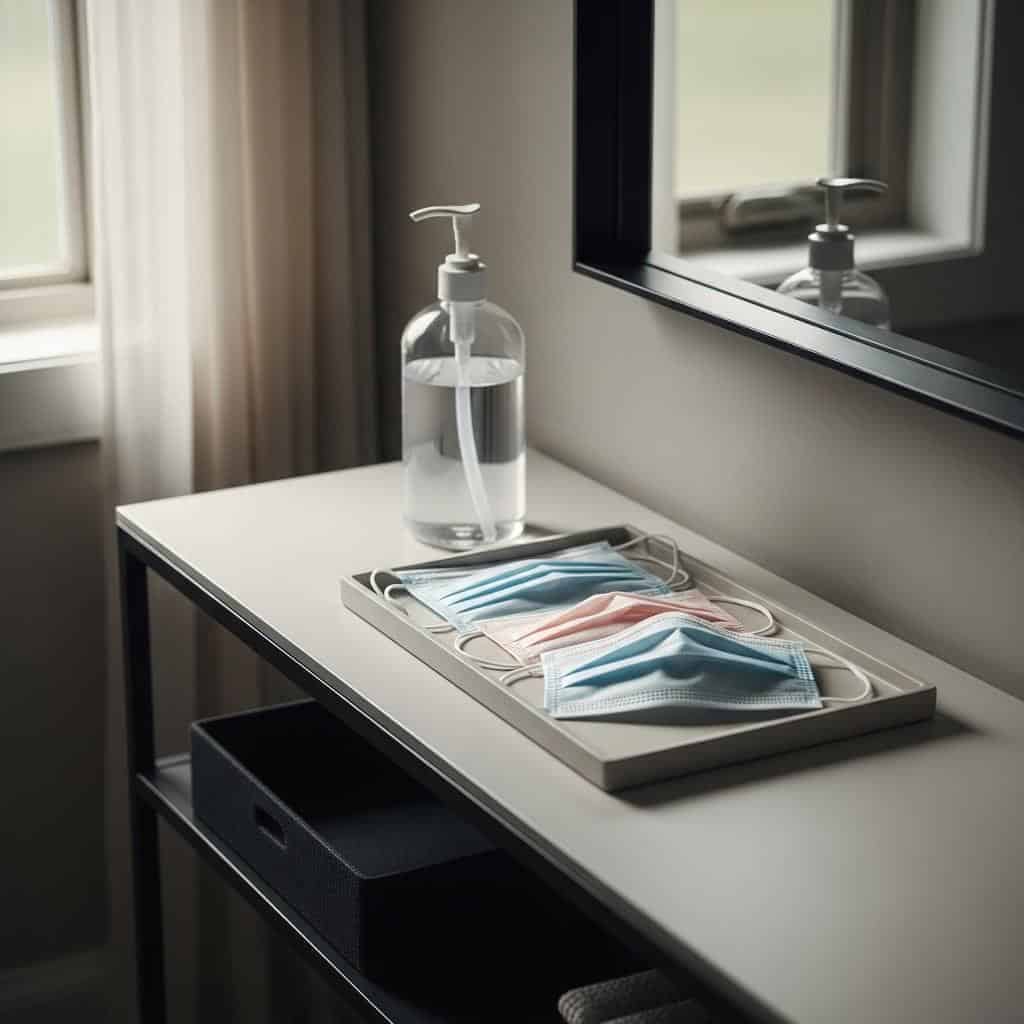 Mask and Sanitizer Station